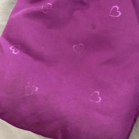 Purple Hooded Puffer Coat with Fur Trim - Picture 6 of 8